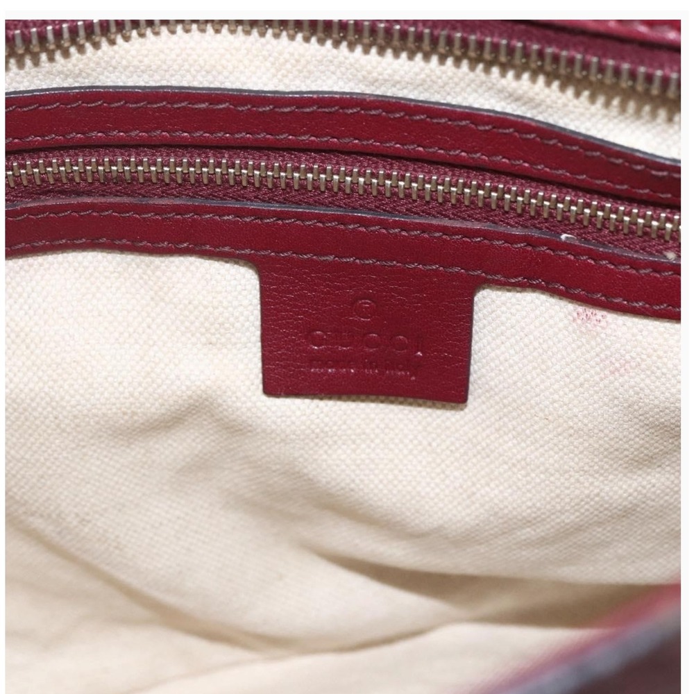 GUCCI Microguccissima Bree Tote Bordeaux Red Leather Handbag Authenticated - Picture 6 of 16